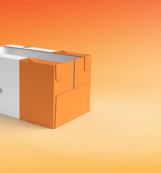 centraliser emballage på orange baggrund