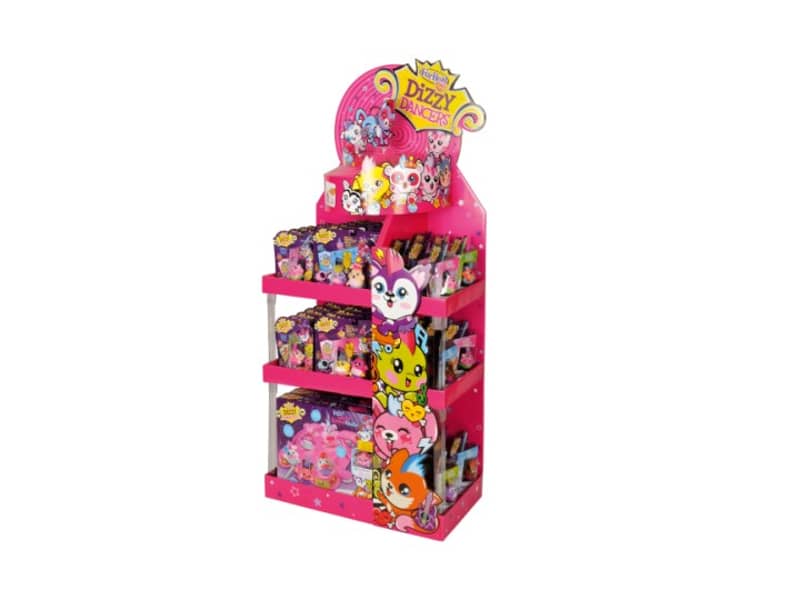 Rosa Bodendisplay aus Wellpappe von Dizzy Dancers.