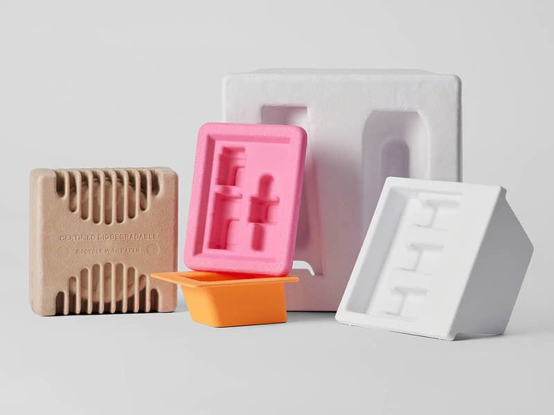 Forskelleige emballager i paperfoam eller formstøbt papir