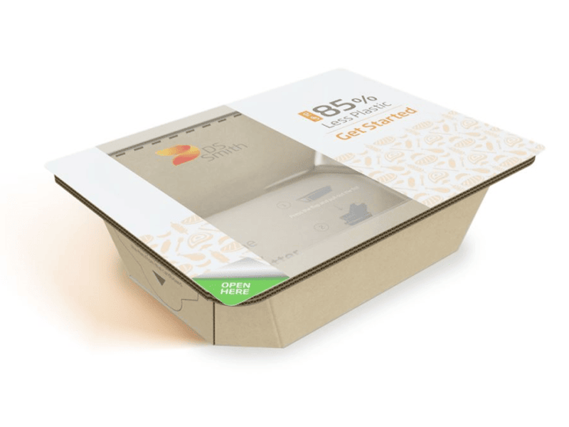 Verpackung aus Wellpappe für frische Lebensmittel.