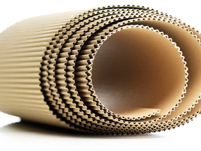 fluted cardboard rolled up