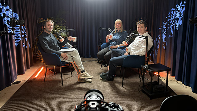 3 personer i lydstudie