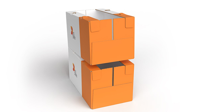 to papkasser der står ovenpå hinanden