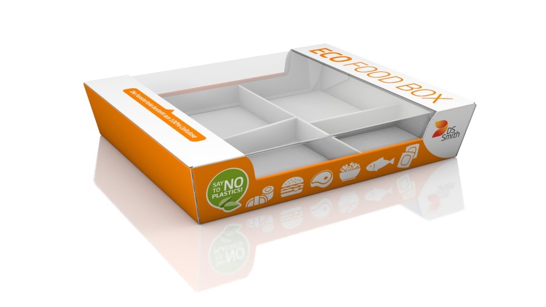 Verpackung aus Wellpappe für Essen.