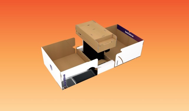 Verpackung aus Wellpappe für die Kaffemaschine von Versuni