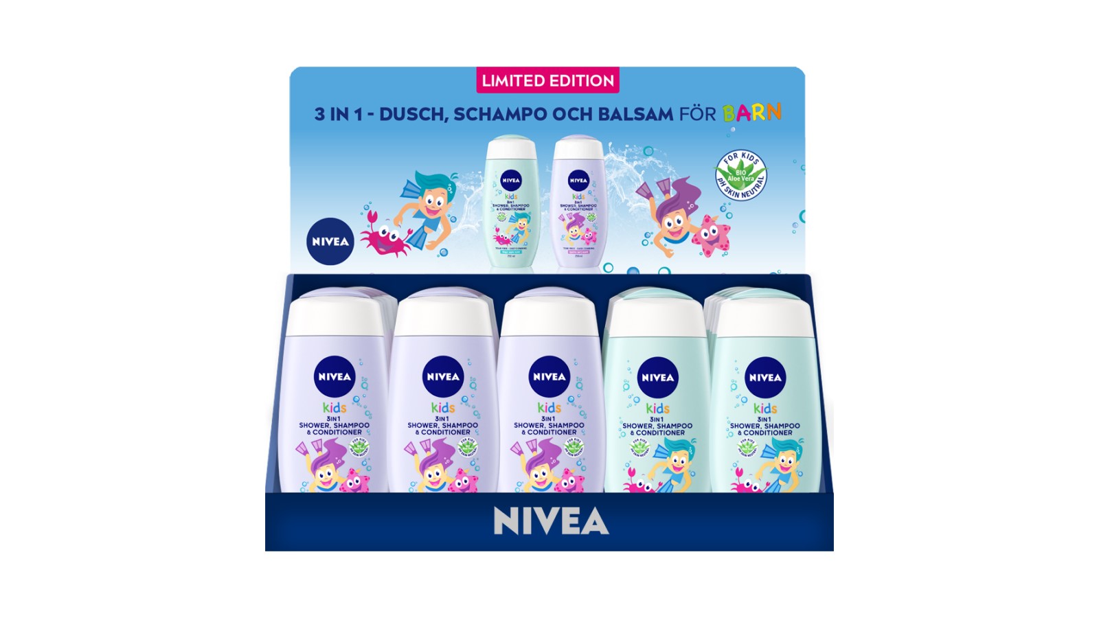 Befülltes Thekendisplay von Nivea.