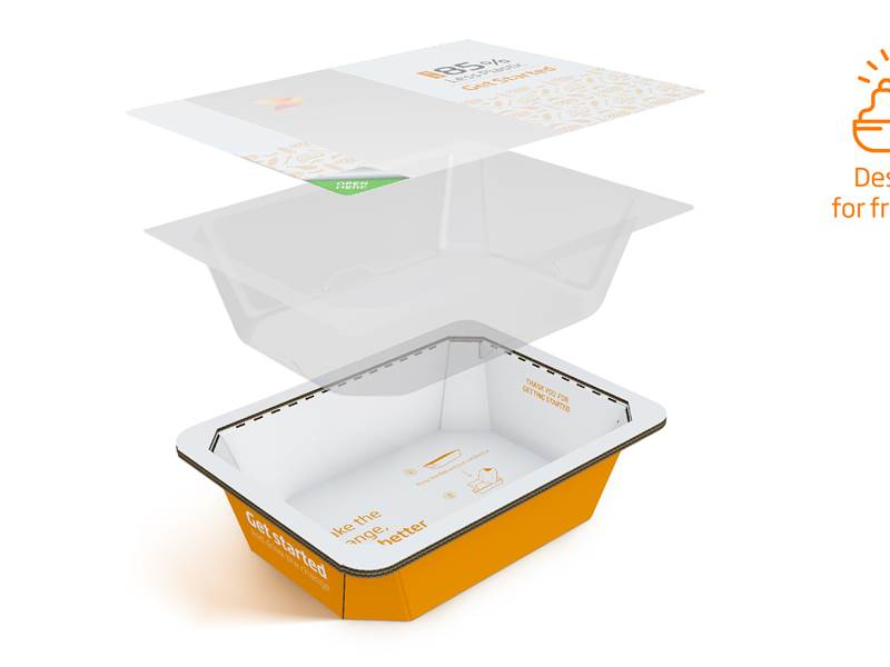 DS Smith Easy Bowl® is an alternative to plastic trays - made easy with up to 85% less plastic