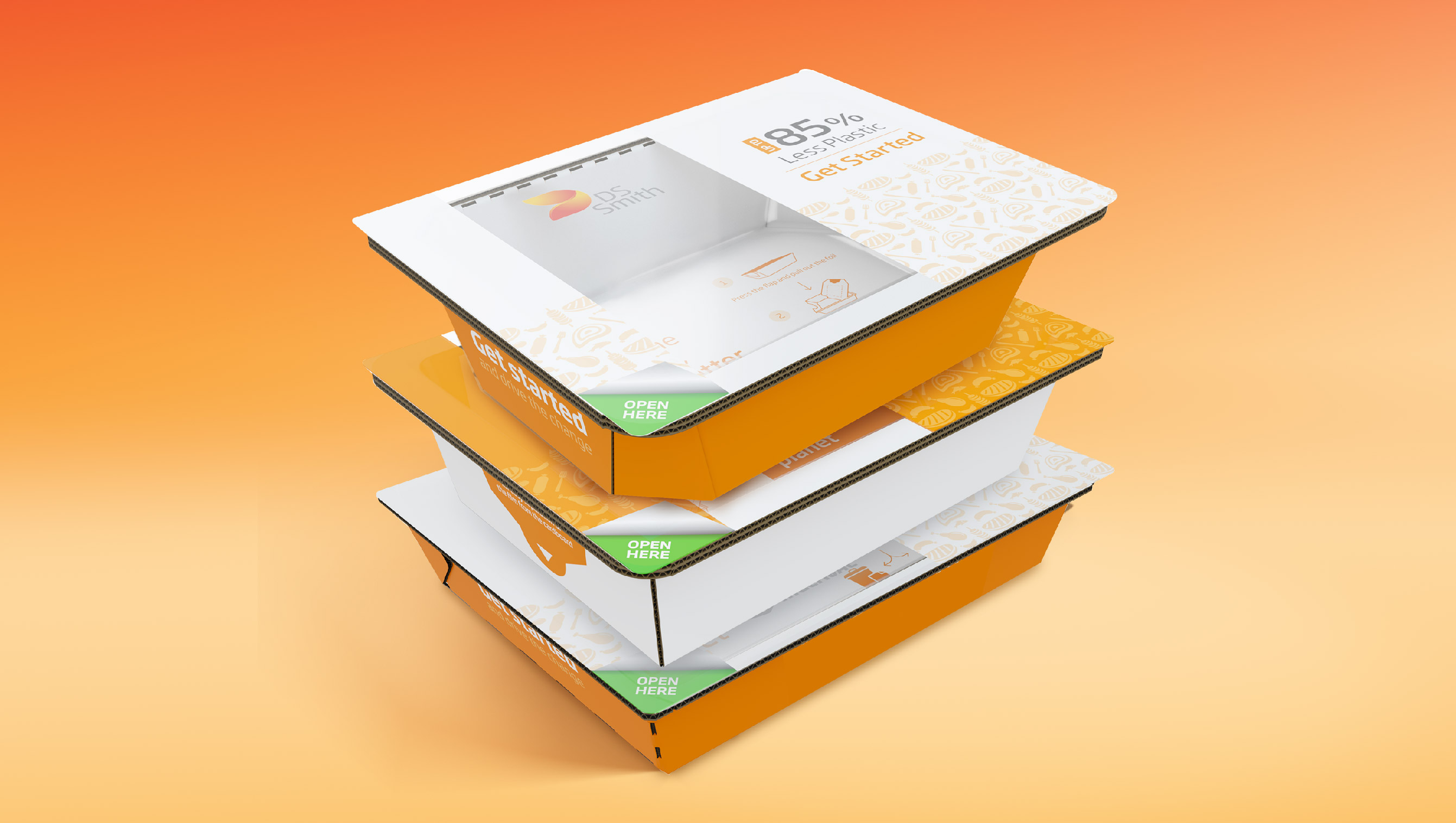 DS Smith Easy Bowl® is an alternative to plastic trays - made easy with up to 85% less plastic