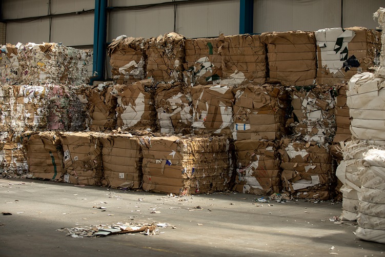 Larges bales of cardboard